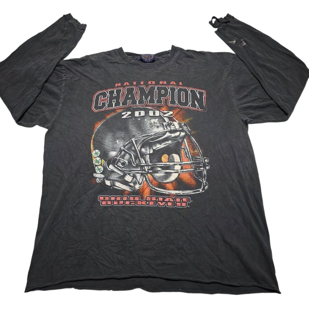 Vintage Ohio State Buckeyes Thrashed Long Sleeve Shirt Men's XL 2002 Distressed